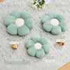 Bright Living - Flower Pillow Cute Decorative Throw Pillow with Faux Rabbit Fur Soft Daisy Plush Floor Cushion Aesthetic Flower Shaped Pillow Home Decor for Bed Sofa Couch (Sage Green14.9 Inch)