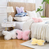 Bright Living - Butterfly Pillow Dusty Pink Decorative Pillows 15'' Butterfly Shaped Cute Throw Pillows with Lace Aesthetic Bow Plush Cushion for Room Decor Bed Sofa Couch
