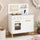 inQ Boutique - White Kids Interactive Wooden Kitchen Playset with Realistic Lights & Sounds