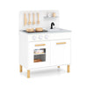 inQ Boutique - White Kids Interactive Wooden Kitchen Playset with Realistic Lights & Sounds