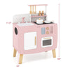 inQ Boutique - Wooden Kids Kitchen Playset with Cookware Accessories, Storage Cabinet & Hanging Hooks for Toddlers