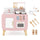 inQ Boutique - Wooden Kids Kitchen Playset with Cookware Accessories, Storage Cabinet & Hanging Hooks for Toddlers