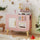 inQ Boutique - Wooden Kids Kitchen Playset with Cookware Accessories, Storage Cabinet & Hanging Hooks for Toddlers