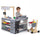 inQ Boutique - Gray Wooden Kids Supermarket Playset with Vending Machine, 90.17×78.74×104.14cm Grocery Store Toy with Shopping Cart for 3+