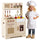 inQ Boutique - Kids Wooden Play Kitchen with Realistic Lights & Sounds, Pretend Ice Maker & Accessories for Toddlers