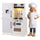 inQ Boutique - White Dual-Sided Kids Play Kitchen with Water Dispenser and Range Hood for 3+ Years Old
