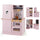 inQ Boutique - Pink Dual-Sided Kids Play Kitchen with Water Dispenser and Range Hood for 3+ Years Old