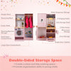 inQ Boutique - Pink Dual-Sided Kids Play Kitchen with Water Dispenser and Range Hood for 3+ Years Old