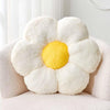 Bright Living - White Flower Plush Throw Pillow, Cute Decorative Flower Shaped with Faux Rabbit Fur, 14.9'' Soft Throw Pillow for Bedroom Living Room