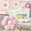 Bright Living - White Flower Plush Throw Pillow, Cute Decorative Flower Shaped with Faux Rabbit Fur, 14.9'' Soft Throw Pillow for Bedroom Living Room