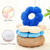 Bright Living - Beige Flower Pillow, Cute Decorative Flower Shaped Throw Pillow with Faux Rabbit Fur, 14.9'' Soft Daisy Plush Floor Cushion Aesthetic Room Decor for Bed Sofa Couch