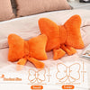 Bright Living - Bow Pillow, Soft Bow Decorative Pillows with Faux Rabbit Fur, Cute Bow Throw Pillows, Aesthetic Home Decor Bow Shaped Plush Pillow for Bedroom Sofa Couch (Orange, Small-12 Inch)