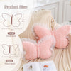 Bright Living - Butterfly Pillow Pink Decorative Pillows 15'' Butterfly Shaped Cute Throw Pillows with Lace Aesthetic Bow Plush Cushion for Room Decor Bed Sofa Couch