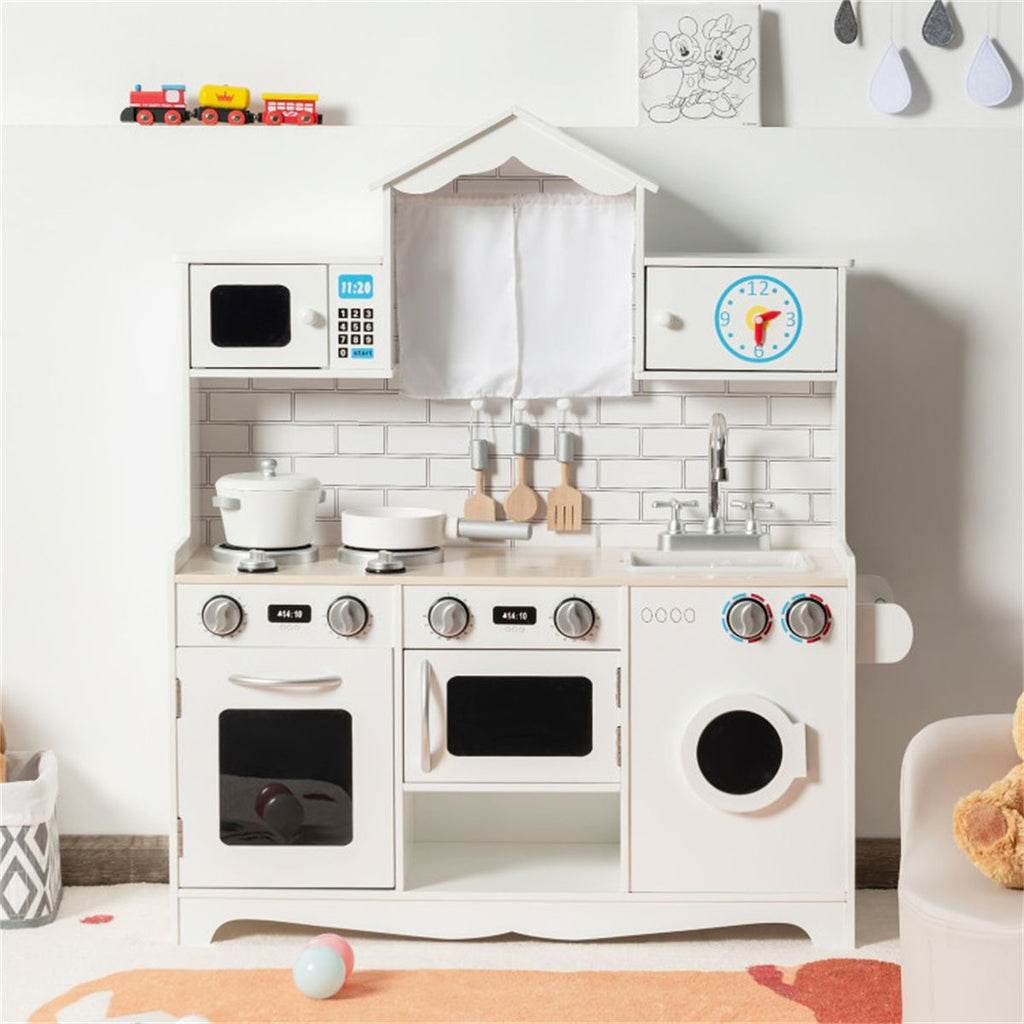 inQ Boutique - Kitchen Toy Wooden Kids Kitchen with Washing Machine