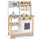 inQ Boutique - Kids Wooden Play Kitchen with 13 Accessories, Pretend Cooking Set with Chalkboard for 3+, White + Natural