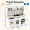 inQ Boutique - Kids Wooden Play Kitchen with Realistic Lights & Sounds, Pretend Ice Maker & Storage for Toddlers Age 3+ - White