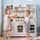 inQ Boutique - Kids Wooden Play Kitchen with Realistic Lights & Sounds, Pretend Ice Maker & Storage for Toddlers Age 3+ - White