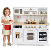 inQ Boutique - Kids Wooden Play Kitchen with Realistic Lights & Sounds, Pretend Ice Maker & Storage for Toddlers Age 3+ - White