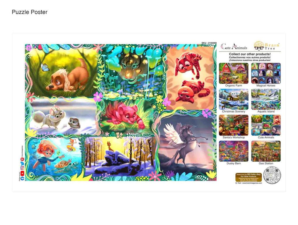 Brain Tree - Cute Animals Jigsaw Puzzles 1000 Piece