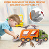 willsea - Toy Dinosaur for 2 3 4 Years Old Boys and Girls;  Car Transport Truck with Sound and Light;  6 Pack of 5'' Dinosaur Toys;  Educational Realistic Dinosaur Play Set