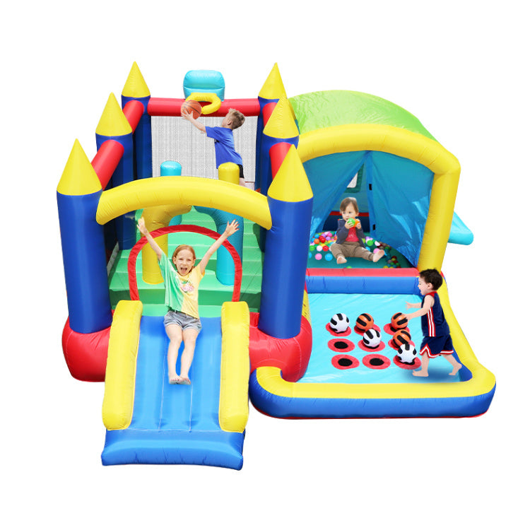 Yeah Depot - 7 in 1 Inflatable Bounce House, Bouncy House with Ball Pit for Kids Indoor Outdoor Party Family Fun, Obstacles, Toddler Jump Bouncy Castle with Ball Pit for Birthday Party Gifts