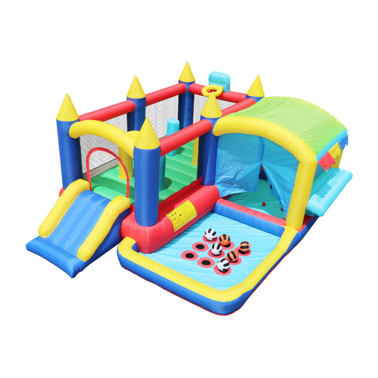 Yeah Depot - 7 in 1 Inflatable Bounce House, Bouncy House with Ball Pit for Kids Indoor Outdoor Party Family Fun, Obstacles, Toddler Jump Bouncy Castle with Ball Pit for Birthday Party Gifts