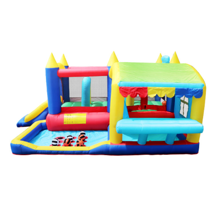 Yeah Depot - 7 in 1 Inflatable Bounce House, Bouncy House with Ball Pit for Kids Indoor Outdoor Party Family Fun, Obstacles, Toddler Jump Bouncy Castle with Ball Pit for Birthday Party Gifts