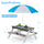Yeah Depot - 3-in-1 Kids Outdoor Wooden Picnic Table With Umbrella, Convertible Sand & Wate, Gray ASTM & CPSIA CERTIFICATION