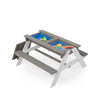 Yeah Depot - 3-in-1 Kids Outdoor Wooden Picnic Table With Umbrella, Convertible Sand & Wate, Gray ASTM & CPSIA CERTIFICATION
