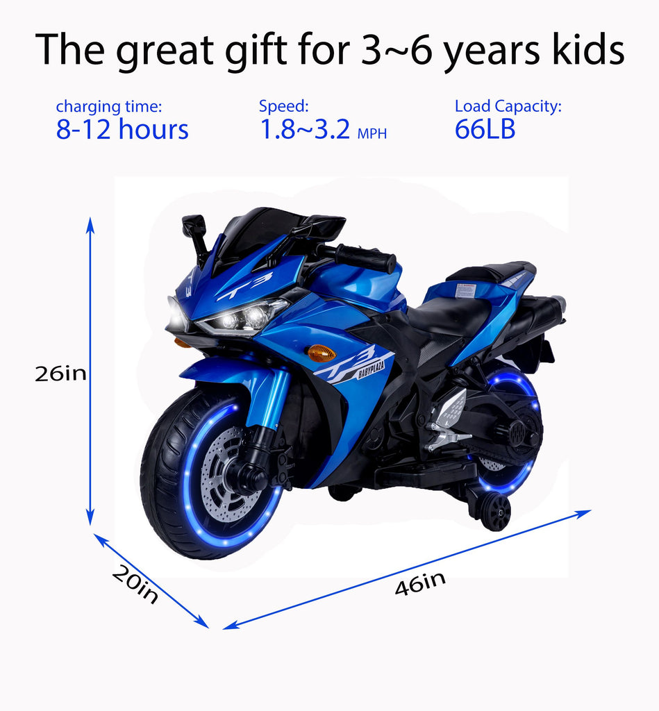 Yeah Depot - kids motorcycle,Tamco 12V motorcycle for kids 3 4 5 6 years Boys Girls 12v7ah kids motorcycle ride on toy with Training Wheels/manual throttle/ drive by hand /Lightting wheels