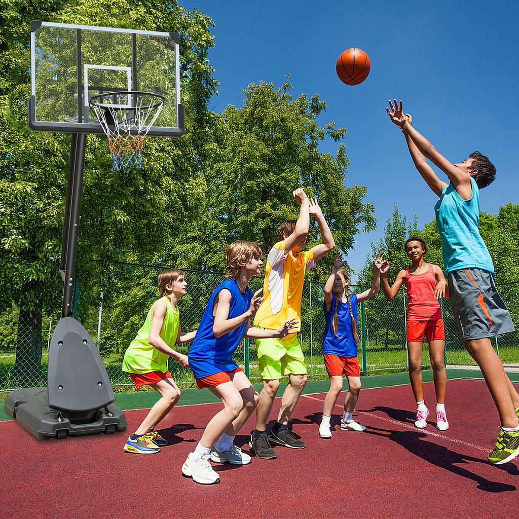 Yeah Depot - Use for Outdoor Height Adjustable 7.5 to 10ft Basketball Hoop 44 Inch Backboard Portable Basketball Goal System with Stable Base and Wheels
