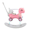 Yeah Depot - Rocking Horse for Toddlers , Balance Bike Ride On Toys with Push Handle, Backrest and Balance Board for Baby Girl and Boy, Unicorn Kids Riding Birthday (Pink)