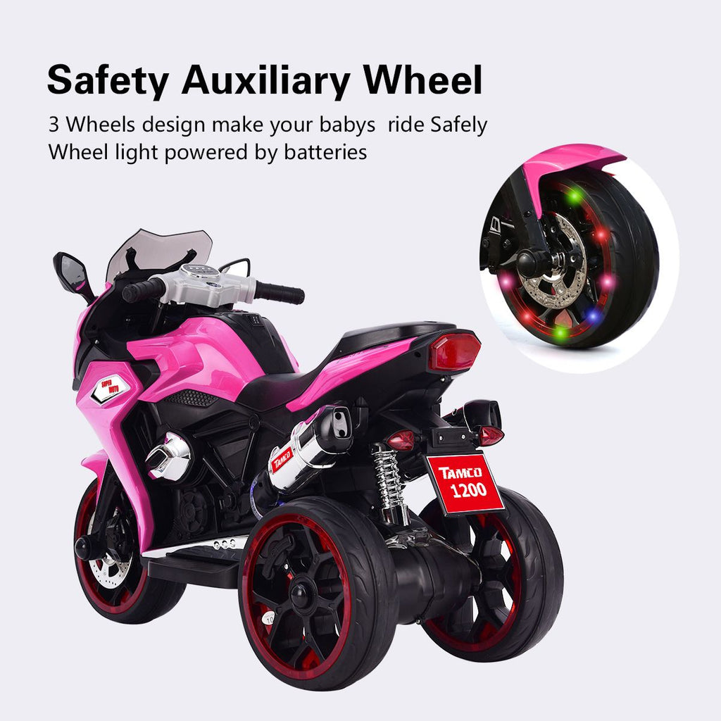 Yeah Depot - TAMCO 12V Kids Electric motorcycle/ ride on motorcycle,Girls Motorcycle, Children Battery Motor Bikes Rechargeable 3 Wheels Ride on Kids Electric Motorcycle with Light Wheels /electric ride on car