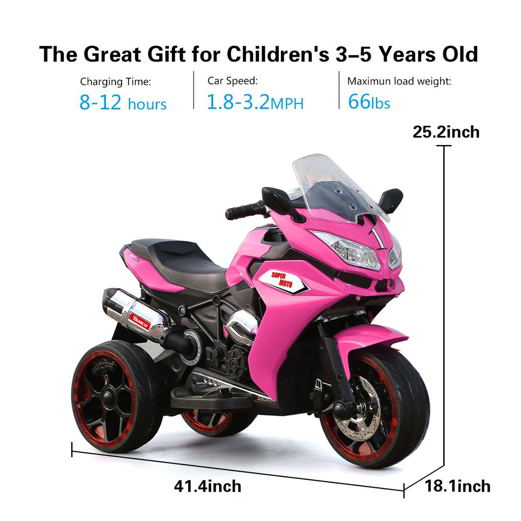 Yeah Depot - TAMCO 12V Kids Electric motorcycle/ ride on motorcycle,Girls Motorcycle, Children Battery Motor Bikes Rechargeable 3 Wheels Ride on Kids Electric Motorcycle with Light Wheels /electric ride on car