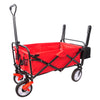 Yeah Depot - folding wagon Collapsible Outdoor Utility Wagon, Heavy Duty Folding Garden Portable Hand Cart, Drink Holder, Adjustable Handles