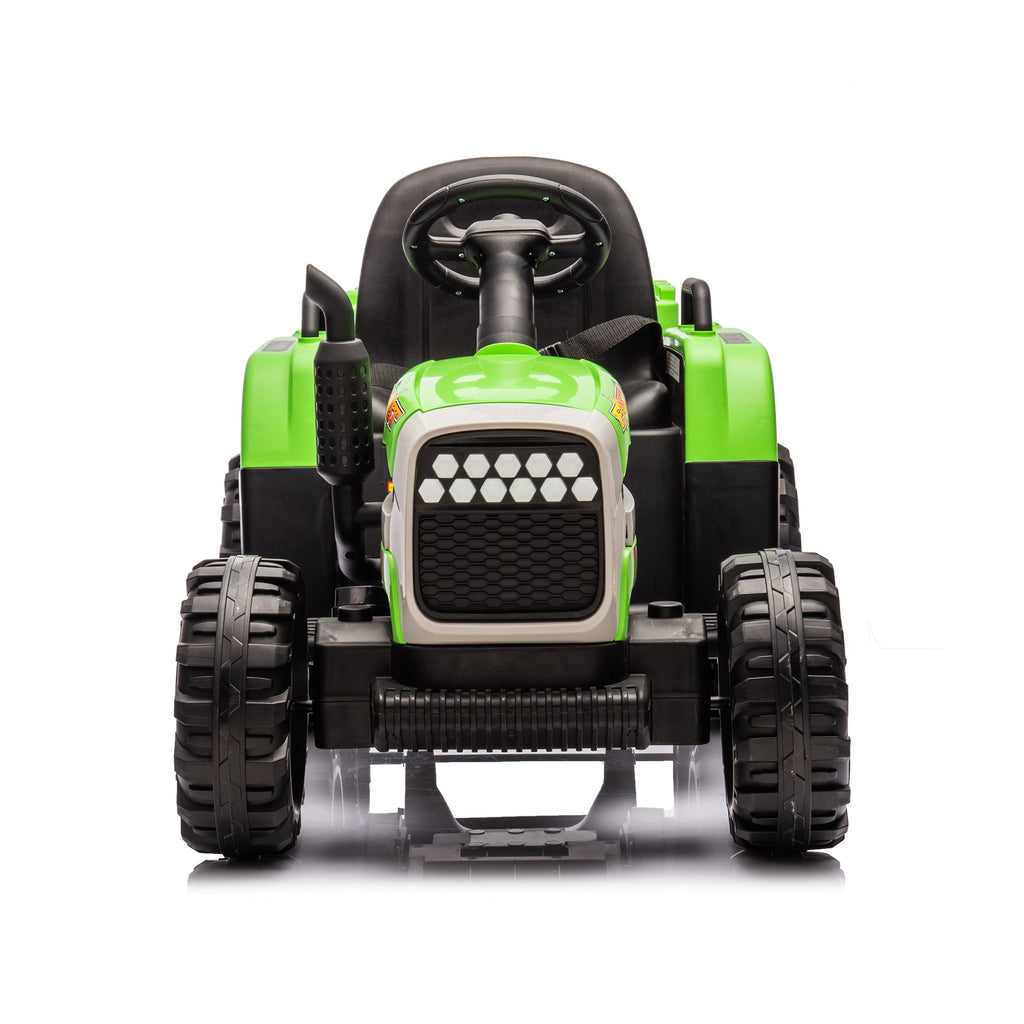 Yeah Depot - Ride on Tractor with Trailer,12V Battery Powered Electric Tractor Toy w/Remote Control,electric car for kids,Three speed adjustable,Power display, USB,MP3 ,Bluetooth,LED light,Two-point safety belt