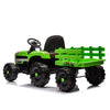 Yeah Depot - Ride on Tractor with Trailer,12V Battery Powered Electric Tractor Toy w/Remote Control,electric car for kids,Three speed adjustable,Power display, USB,MP3 ,Bluetooth,LED light,Two-point safety belt
