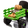 Yeah Depot - Ride on Tractor with Trailer,12V Battery Powered Electric Tractor Toy w/Remote Control,electric car for kids,Three speed adjustable,Power display, USB,MP3 ,Bluetooth,LED light,Two-point safety belt