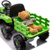Yeah Depot - Ride on Tractor with Trailer,12V Battery Powered Electric Tractor Toy w/Remote Control,electric car for kids,Three speed adjustable,Power display, USB,MP3 ,Bluetooth,LED light,Two-point safety belt