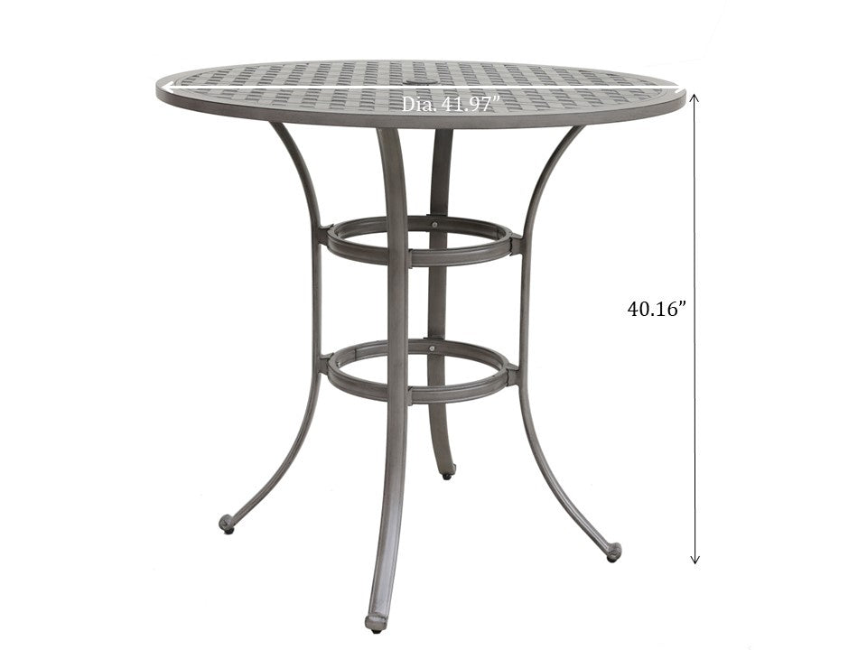 Yeah Depot - 42 Inches Cast Aluminum Round Bar Table