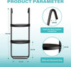 Yeah Depot - Simple Deluxe Trampoline Ladder with Horizontal Wide Steps Skid-Proof Steps Simple Deluxe 12FT 14FT Trampoline Stairs Accessories, Universal Hook UV Treated Steel 220 lbs, Trampoline Parts Black