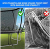Yeah Depot - Simple Deluxe Recreational Trampoline with Enclosure Net 12FT Wind Stakes- Outdoor Trampoline for Kids and Adults Family Happy Time, ASTM Approved -Black 12FT