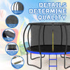 Yeah Depot - 14FT Outdoor Big Trampoline With Inner Safety Enclosure Net, Ladder, PVC Spring Cover Padding, For Kids, Black&Blue Color