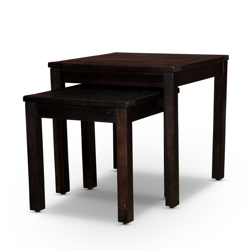 Yeah Depot - 2-Piece Eucalyptus Nesting Table Set, Espresso