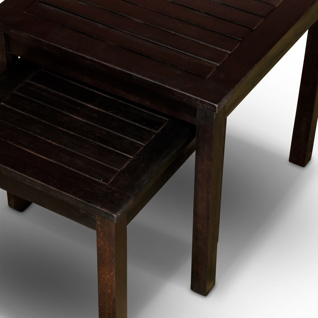 Yeah Depot - 2-Piece Eucalyptus Nesting Table Set, Espresso