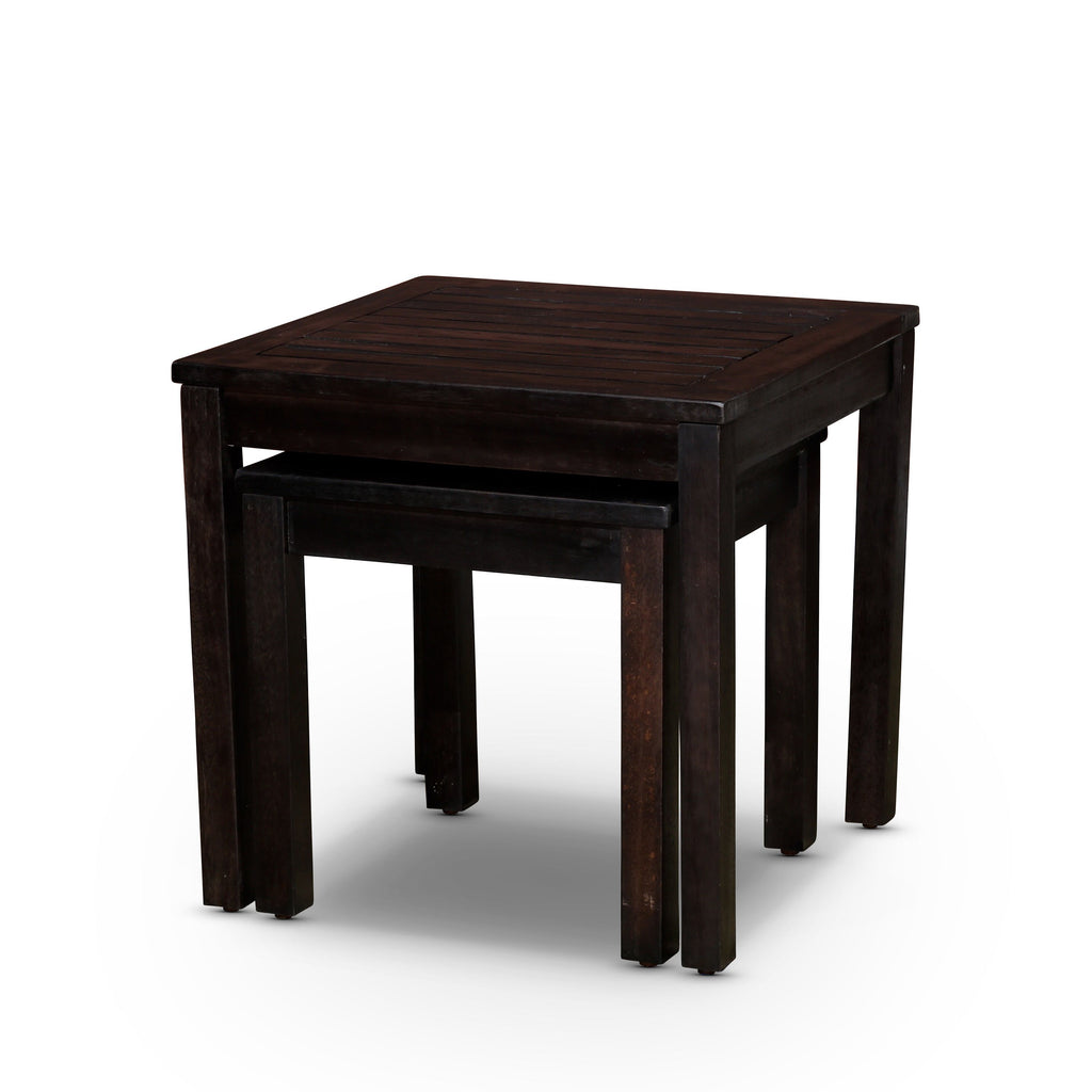 Yeah Depot - 2-Piece Eucalyptus Nesting Table Set, Espresso