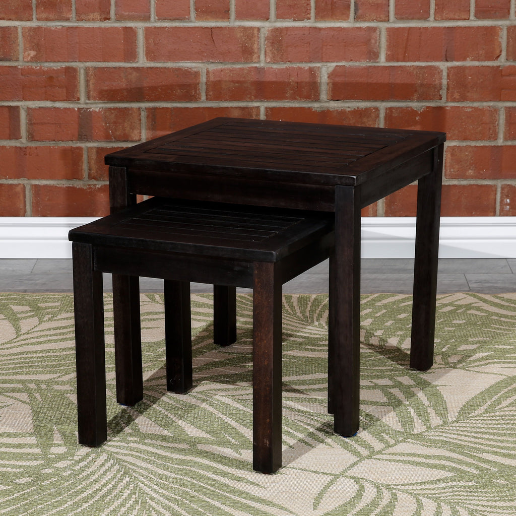 Yeah Depot - 2-Piece Eucalyptus Nesting Table Set, Espresso