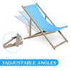 Yeah Depot - Beach Sling Patio Chair Set of 2,Wooden Folding Outdoor Chairs for Outside 3 Level Height Adjustable, Portable Reclining Beach Chair
