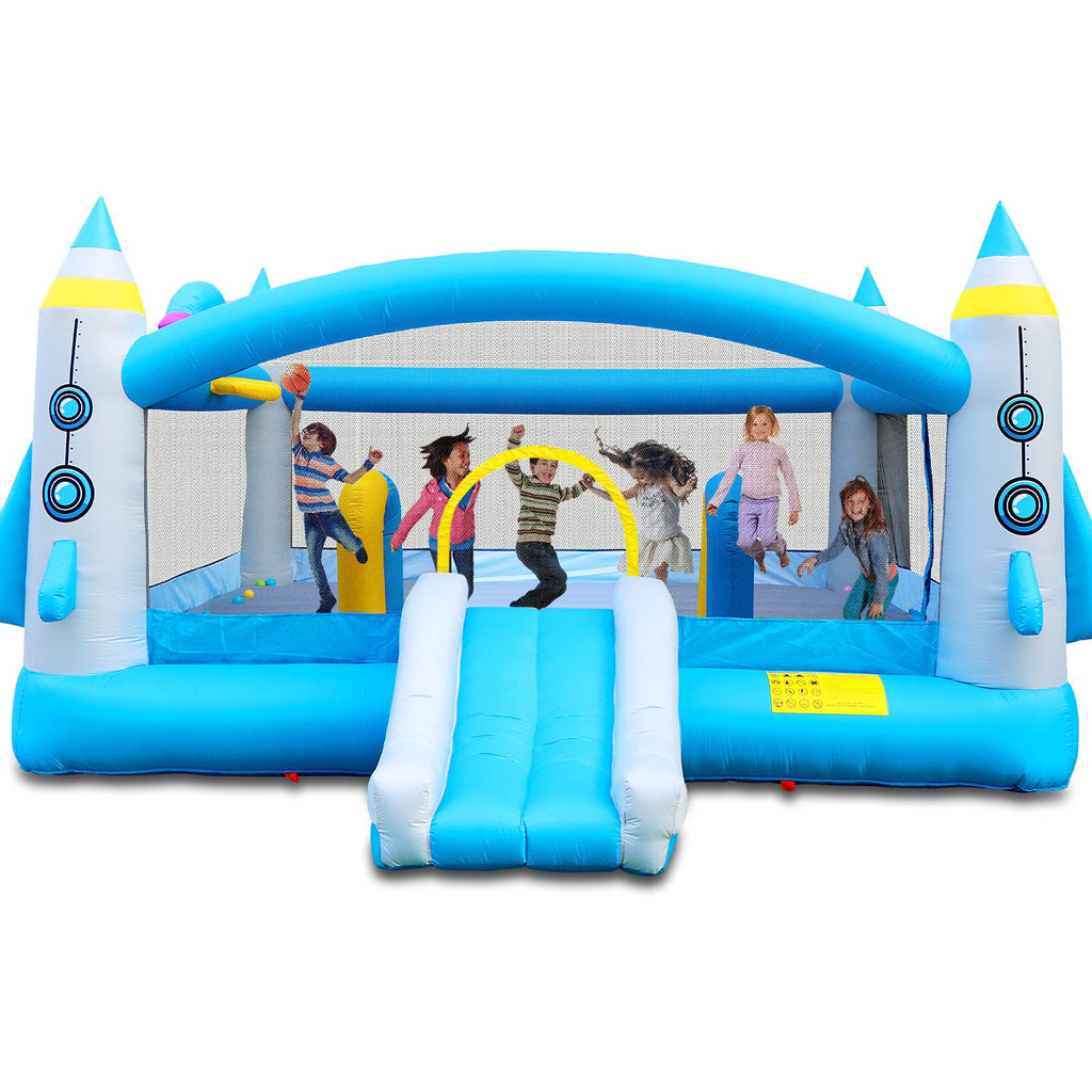 Yeah Depot - Multifunctional Jump 'n Slide Inflatable Bouncer for Kids Complete Setup with Blower - 198'' x 180'' Play Area - 96'' Tall
