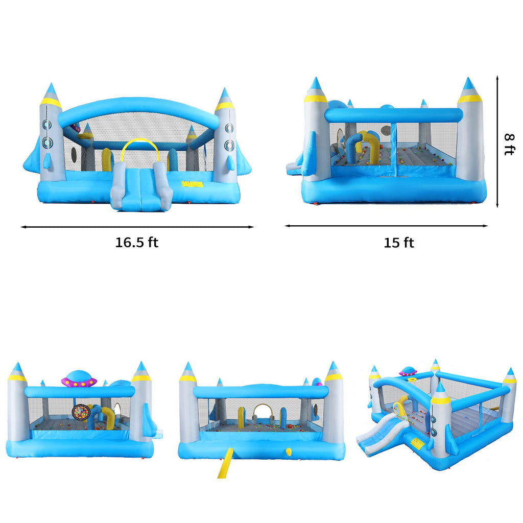 Yeah Depot - Multifunctional Jump 'n Slide Inflatable Bouncer for Kids Complete Setup with Blower - 198'' x 180'' Play Area - 96'' Tall